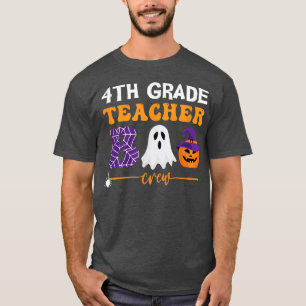 Halloween 4. Klasse Lehrer Boo Crew Cobweb Pumpki T-Shirt