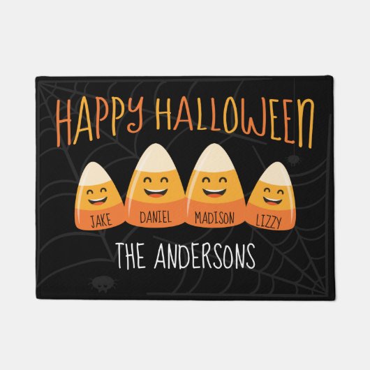 Halloween 4 Person Family Candy Corn Fußmatte (Vorderseite)