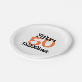 Halloween 50 Fabulous 50. Geburtstagsparty Pappteller (Schrägansicht)