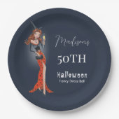 Halloween 50. Geburtstagsparty Pappteller (Vorderseite)