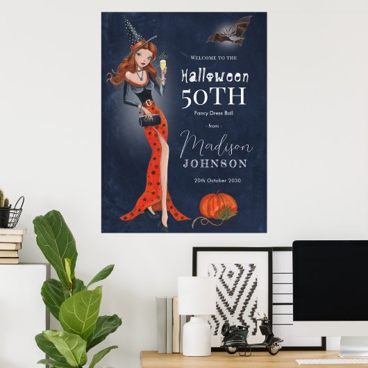 Halloween 50. Geburtstagsparty Poster (Heimbüro)