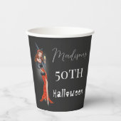 Halloween 50 th Woman Birthday Party Pappbecher (Vorderseite)