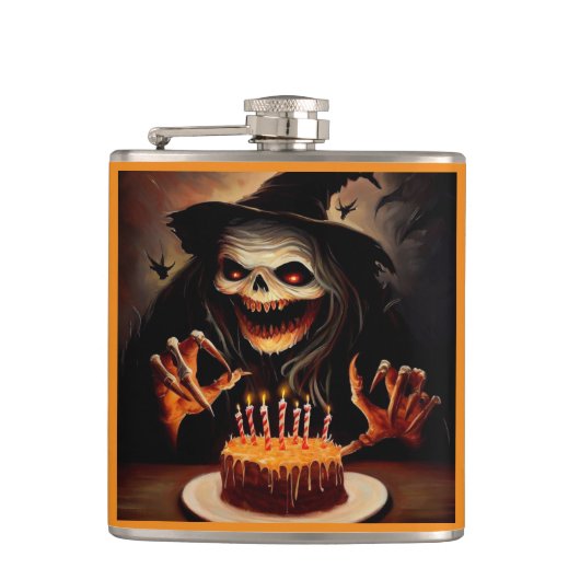 Halloween 5 - Geburtstag Flachmann (Vorderseite)