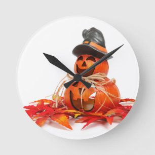 Halloween 5 runde wanduhr
