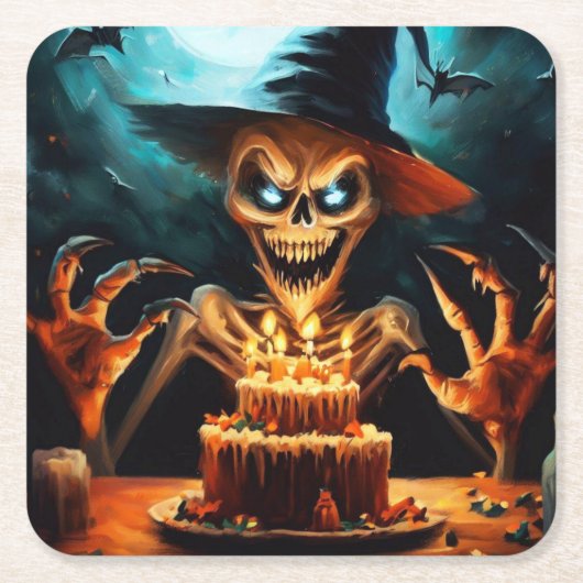 Halloween 6 - Geburtstag Rechteckiger Pappuntersetzer (Vorderseite)