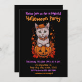 Halloween, 6 kitty, fun, spuke, Jack-o-lantern, Einladung (Vorne/Hinten)