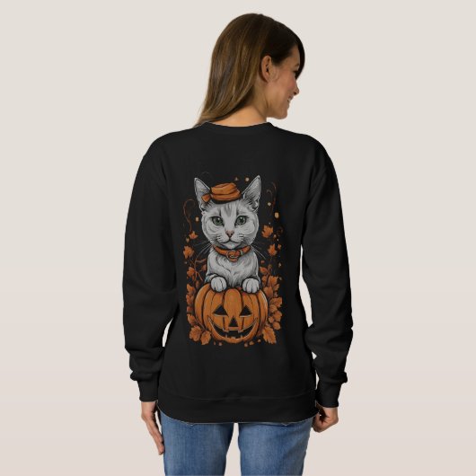 Halloween 6 kitty, Jack-o-lantern, Geschenk, Kätzc Sweatshirt (Schwarz voll)
