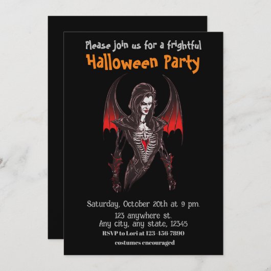 Halloween, 6 Vampire, erschreckend,c2, beängstigen Einladung (Vorne/Hinten)