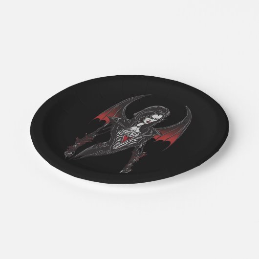 Halloween 6 Vampire, lustig, erschreckend vampire, Pappteller (Schrägansicht)