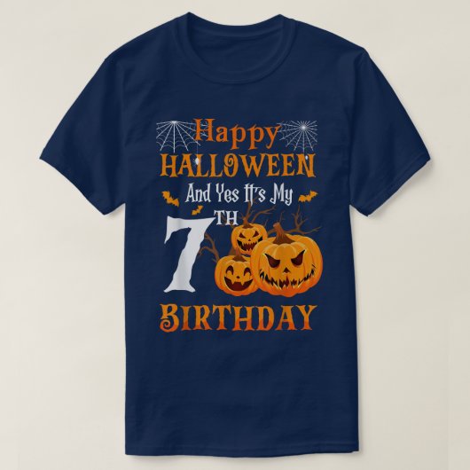 Halloween 7-jähriges 7. Party Pumpkin Sp T-Shirt (Design vorne)