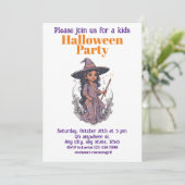 Halloween 7 Kinder, charmante Zauberkunst Einladung (Stehend Vorderseite)