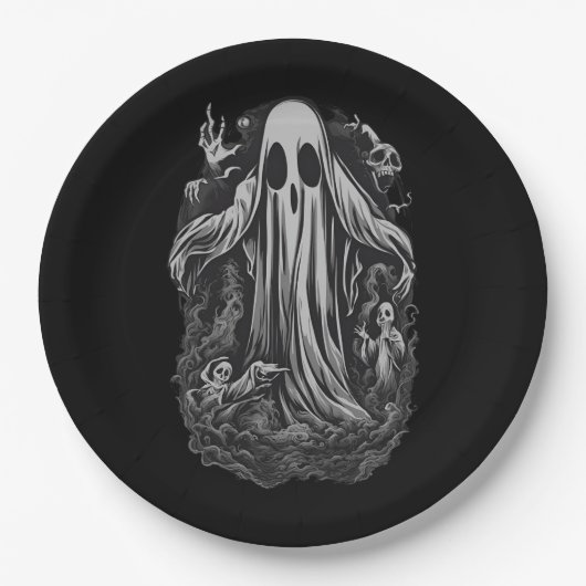 Halloween 8 spirit, ghost, spookokoie, Furcht, Hor Pappteller (Vorderseite)