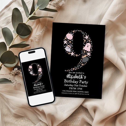 Halloween 9. Geburtstag Einladung