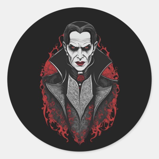 Halloween 9 Vampire, Horror, erschreckend vampire, Runder Aufkleber (Vorderseite)