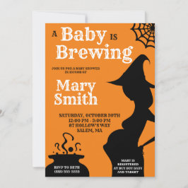 Halloween A Baby Brewing Baby Shower Einladung