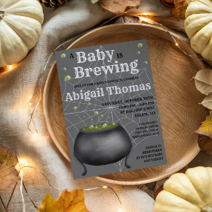 Halloween A Baby is Brewing Babyparty-Einladung Einladung