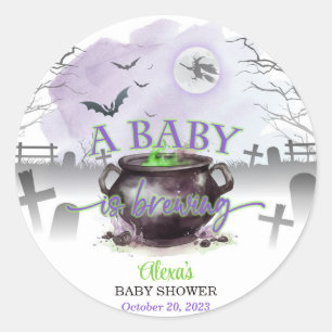 Halloween A Baby ist Brewing (P/G) Runder Aufkleber