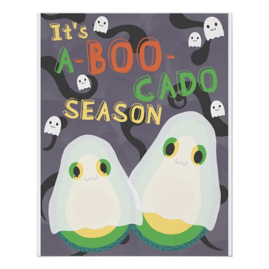 Halloween A-BOO-Cado Spooky Niedlich Avocado Ghost Poster (Vorderseite)
