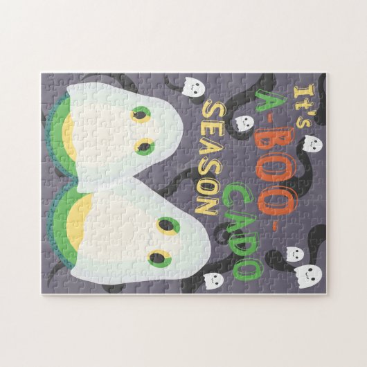 Halloween A-BOO-Cado Spooky Niedlich Avocado Ghost Puzzle (Horizontal)