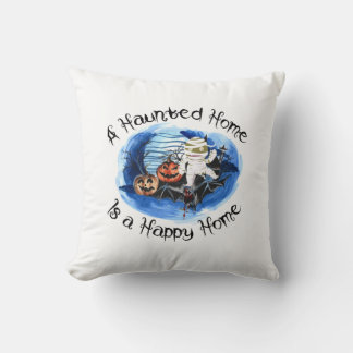 Halloween A Haunted Home Is A Happy Home Kissen