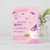 Halloween A Little Boo Jubiläum Einladung (Stehend Vorderseite)