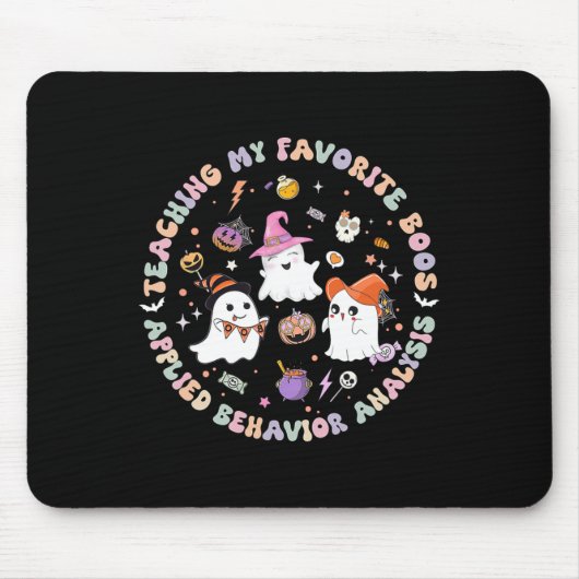 Halloween Aba Bcba Rbt Behavior Analyst Ghost Neur Mousepad (Vorne)
