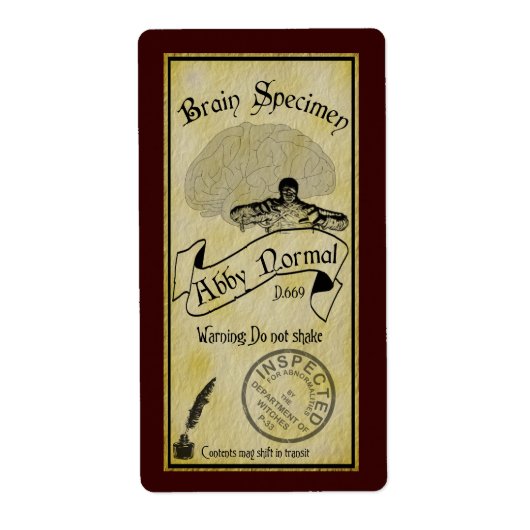 Halloween Abby Normal Flasche Label (Vorne)