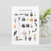 Halloween ABC Poster Kids Study Guide Einladung (Stehend Vorderseite)