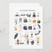 Halloween ABC Poster Kids Study Guide Einladung (Vorne/Hinten)