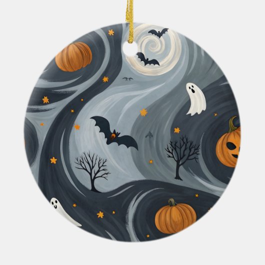 Halloween-Abend Keramik Ornament (Hinten)