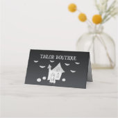 Halloween-Abend mit Spuk Haus, Fledermäusen, Kürbi Terminkarte (Vorderseite)