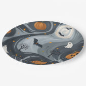 Halloween-Abend Pappteller (Schrägansicht)