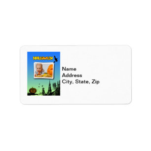 Halloween Abenddämmerung mit Hexenrahmen hinzufüge Adressaufkleber