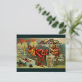 Halloween-Abendessen Postkarte (Stehend Vorderseite)