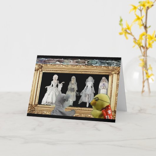 Halloween-Abenteuer. Grußkarte Karte (Gelbe Blume)