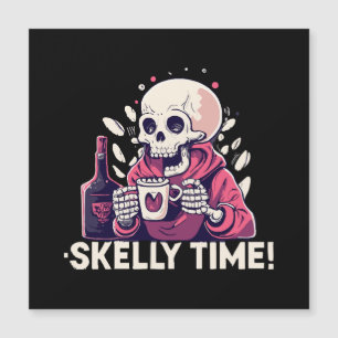 Halloween, aber es ist Skelett-Zeit Magnetkarte