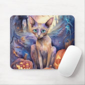 Halloween Abessinerkatze mit Pumpkins Beängstigend Mousepad (Mit Mouse)