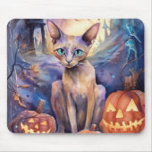 Halloween Abessinerkatze mit Pumpkins Beängstigend Mousepad (Vorne)
