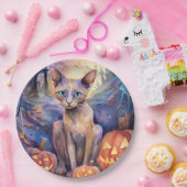 Halloween Abessinerkatze mit Pumpkins Beängstigend Pappteller (Party)
