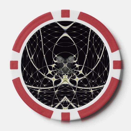 Halloween Abstrakt Art Golden Spiderweb Pokerchips (Vorderseite)
