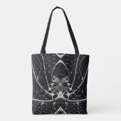Halloween Abstrakt Art Golden Spiderweb Tasche (Rückseite)