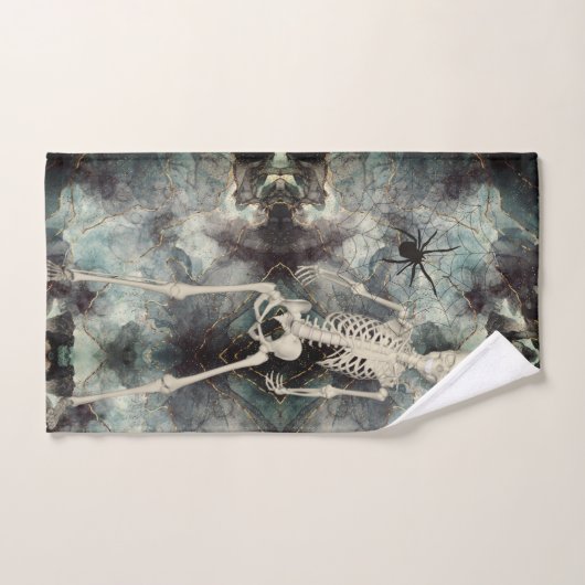 Halloween Abstrakt Asche mit Skelettbad Handtuch (Handtuch)