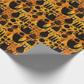 Halloween Abstrakt Black Cat Geschenkpapier (Ecke)