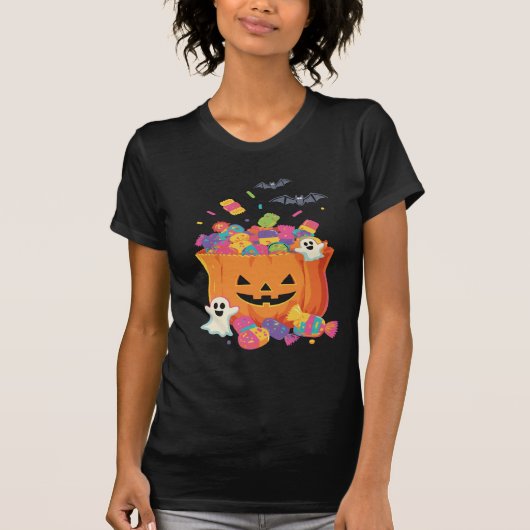 Halloween Abstrakte dunkle Textur Nahtloses Design T-Shirt (Vorderseite)