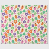 Halloween Abstrakte Florals Stars Geschenkpapier (Flach)