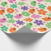 Halloween Abstrakte Florals Stars Geschenkpapier (Ecke)