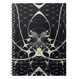 Halloween Abstrakte Kunst Goldenes Spinnennetz Notizblock