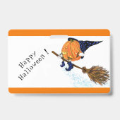 Halloween Abzeichen Hexenkürbis Ausweis (Rückseite)