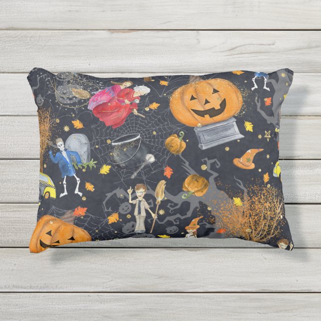 Halloween Accent Pillow Kissen Für Draußen (Vorderseite)