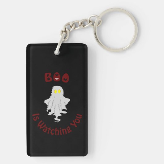 Halloween-Acrylic-Schlüsselanhänger | Boo beobacht Schlüsselanhänger (Rückseite)
